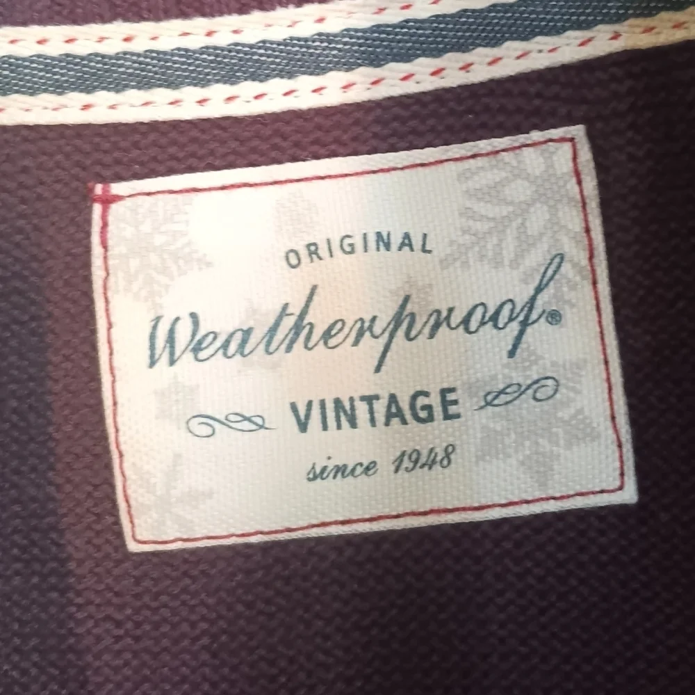 Weatherproof Men's Burgundy Snowflake Zip-Up Sweater